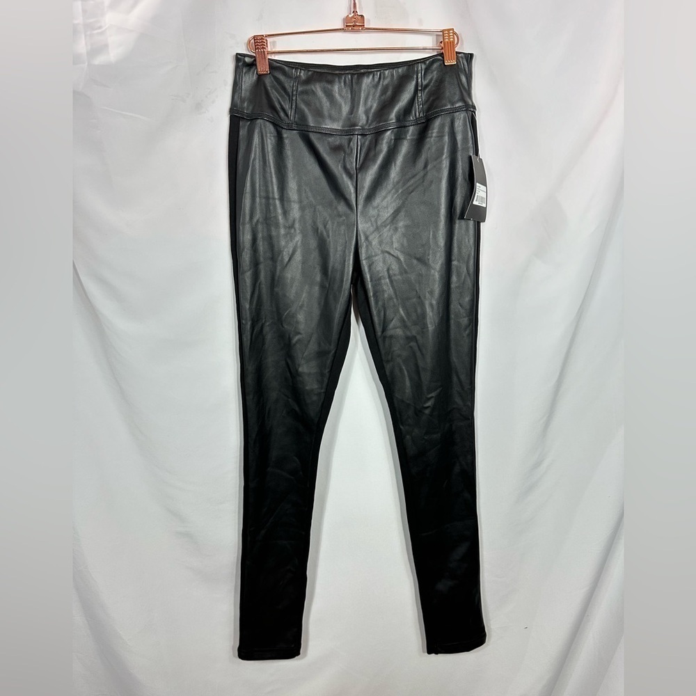 NWT Ookie & Lala high waisted black faux leather leggings size M